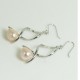 Boucles d'Oreilles Perles d'Eau Douce pêches et Plaqué Rhodium