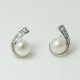 Boucles d'Oreilles Perles d'Eau Douce et Plaqué Rhodium